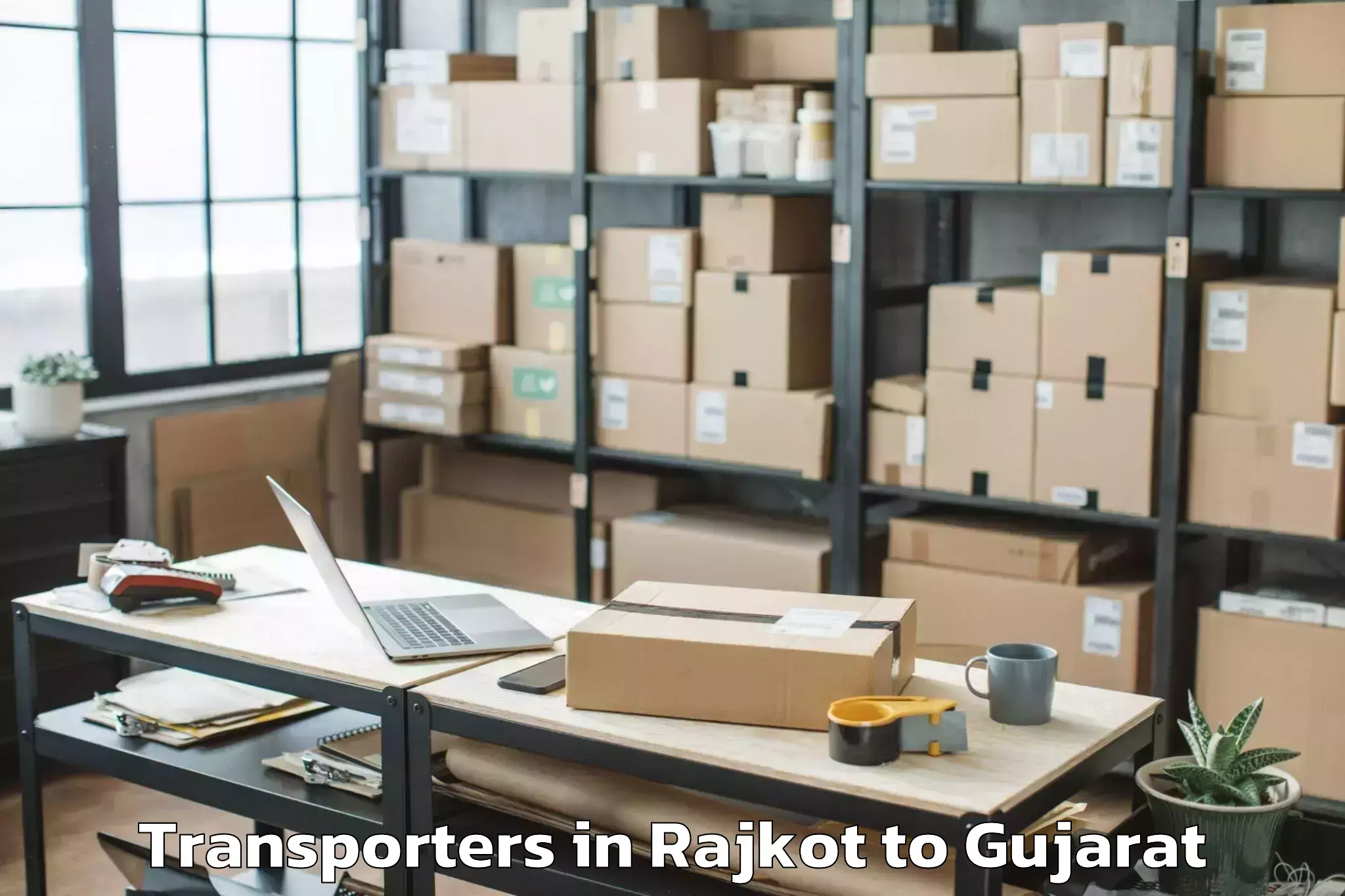 Easy Rajkot to Satlasana Transporters Booking